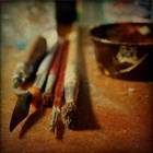 Pinsel und Malspachtel