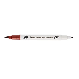 T106 Brown Brush Sign Pen Twin Pentel Marker Pen