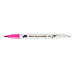 T109 Pink Brush Sign Pen Twin Pentel Marker Pen