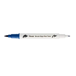 T117 Steel Blue Brush Sign Pen Twin Pentel Marker Pen