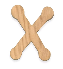 SUPER OFERTA **60%** Letra X Pequeña en Madera Sin Barnizar Stamperia