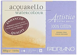 Fabriano Artistico Aquarellblock Extra White Feinkörnig 12,5x18cm 300g/m²