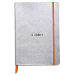 Libreta Flexible Encolado Lateral Líneas Plata Rhodia A5