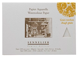 Sennelier coarse grain watercolor pad 300g/m² 33x19cm 20 sheets