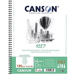 Canson 1557 Tekenblok met Spiraal A4+ 180g/m²