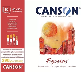 Bloc Óleo Figueras Encolado 1 Lado Grano Tela Lino Canson 40x50cm 290g/m²