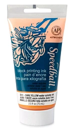 Waterbased woodcut ink Dark Yellow Speedball 75ml