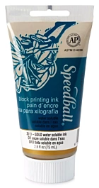 Water-based woodcut ink Gold Speedball 75ml