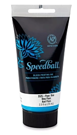 Waterbased woodcut ink Fluor Blue Speedball 75ml