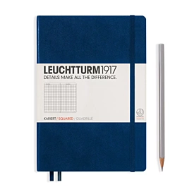Notebook Medium Navy Blue Hardcover Squares Leuchtturm1917 A5