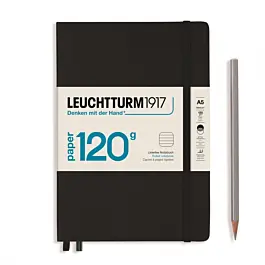 Leuchtturm1917 Medium Black Lined Notebook, A5, 120g/m²