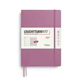 Wekelijkse agenda gestreept 2027, roze, harde kaft, Leuchtturm1917, B5