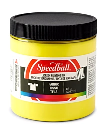 Speedball Yellow screen printing ink for fabric, 236ml