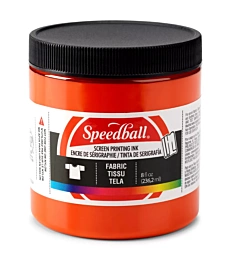 Speedball orange screen printing ink for fabric, 236ml