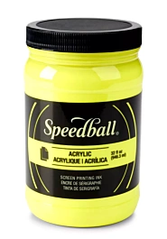 Speedball Acryl inkt voor zeefdruk Fluor Yellow 946ml
