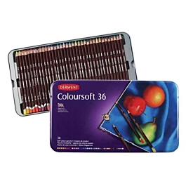 Boîtier métallique 36 pièces Coloursoft Derwent