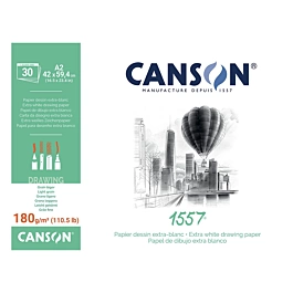 Bloco Desenho JA1557 Encolado 1 Lado Grão Fino Canson A2 180g/m²