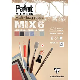 Paint On Mix6 Clairefontaine A3 250g mengblok voor medium kleuren