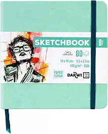 Cuaderno de bocetos verde Darwi For You Clairefontaine 14x14cm 140g