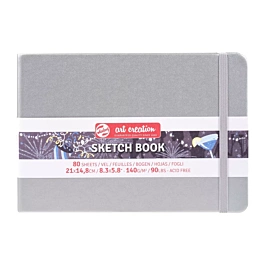 ArtCreation-schetsboek, glanzend Zilver metallic, 140 g/m², 21 x 14,8 cm