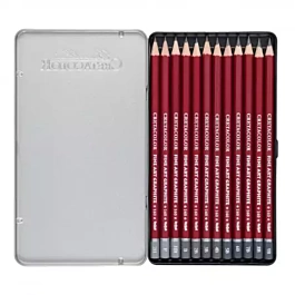 Caja metálica 12 lápices grafito Cretacolor