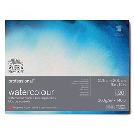 Winsor and Newton Professional Watercolour Pad Glued 4 Sides Satin 23x30cm 300g/m²