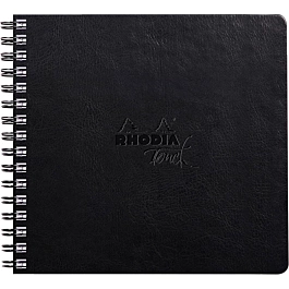 Mixed media artbook black spiral notebook Touch Rhodia 15x15cm