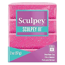 Argile à modeler Sculpey III rose pailleté 57g