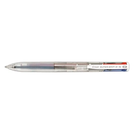 Stylo bille 4 couleurs Super Grip G4 M Transparent Pilot 1mm