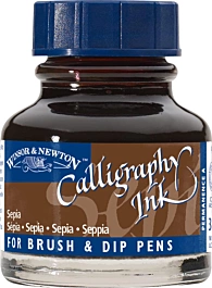 Kalligrafie-inkt 609 sepia Winsor and Newton 30ml