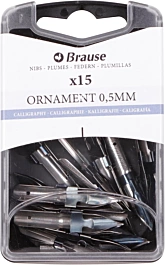 Caja 15 Plumillas Redondas Ornament Iserlohn Brause 0,5mm