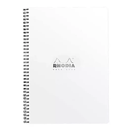 Cuaderno Notebook Espiral Blanco Cuadrícula Rhodia A4+