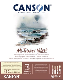 Mi-Teintes Fluweel 601 Wit Crème Canson 32x41cm 430g/m² onderlegger