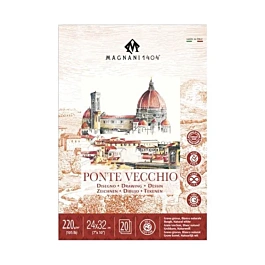 Bloc dibujo y diseño grano grueso Ponte Vecchio Magnani 24x32cm 220g/m²