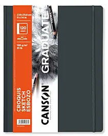 Canson Graduate Sketch Notitieboek Fijne Korrel Zwart 28x35cm 120g/m²