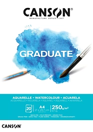 Watercolour Notepad Graduate Glued 1 Side Fine Grain Canson A4 250g/m²
