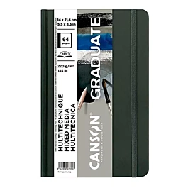 Canson Graduate Mix Medium Fijn Grijs Notitieboek 21,6x14cm 220g/m²