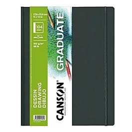 Carnet de dessin Graduate à couverture rigide, grain fin, Canson, 14 x 21,6 cm, 160 g/m²