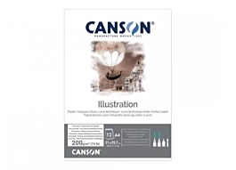 Blocco adesivo liscio bianco. Illustrazione Canson A3 200 g/m²