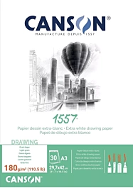 JA 1557  Bloco Canson Desenho 180g/m²  colado por um lado  29,7x42 cm. 