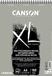 Canson XL Textured Drawing Pad Sand Grain Grey Spiral Canson A4 160g/m²