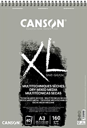 Canson XL Textured Drawing Pad Sand Grain Grey Spiral Canson A3 160g/m² 160g/m²