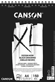 Canson XL Drawing Pads Black Spiral Coarse/Smooth A4 150g/m² Coarse/Smooth Spiral