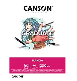 Canson Tekenblok Graduate Manga Gelijmd aan korte zijde A4