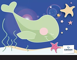 Creative Studio Kinder Zeichenmappe Canson Whale Rubber Borders 26x33cm