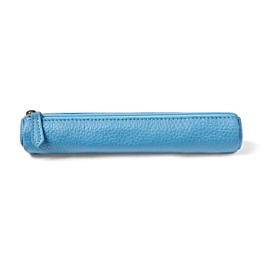 Étui tube étroit en cuir bleu clair Fabriano Boutique