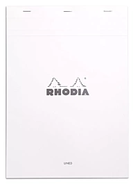 White Stapled Notepad Rhodia Lines N.18 A4