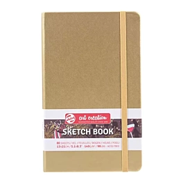 ArtCreation schetsboek, wit met goudkleurig metallic effect, 140 g/m², 13 x 21 cm