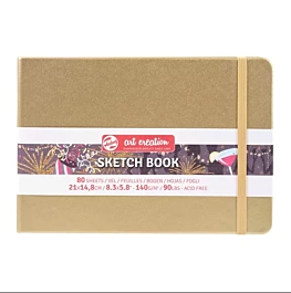 ArtCreation schetsboek, wit met goudkleurig metallic effect, 140 g/m², 21 x 14,8 cm