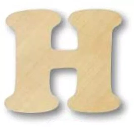 SUPER OFERTA **60%** Letra H en Madera sin Barnizar Stamperia 12cm